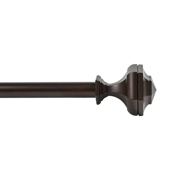 Deco Window Adjustable Curtain Rod for Windows 44 to 120 Inch (Pack of 1) Extendable Heavy Duty 1 Inch Iron Drapery Pole with Finials Wall Mounted French Door Curtain Rods (Brown)