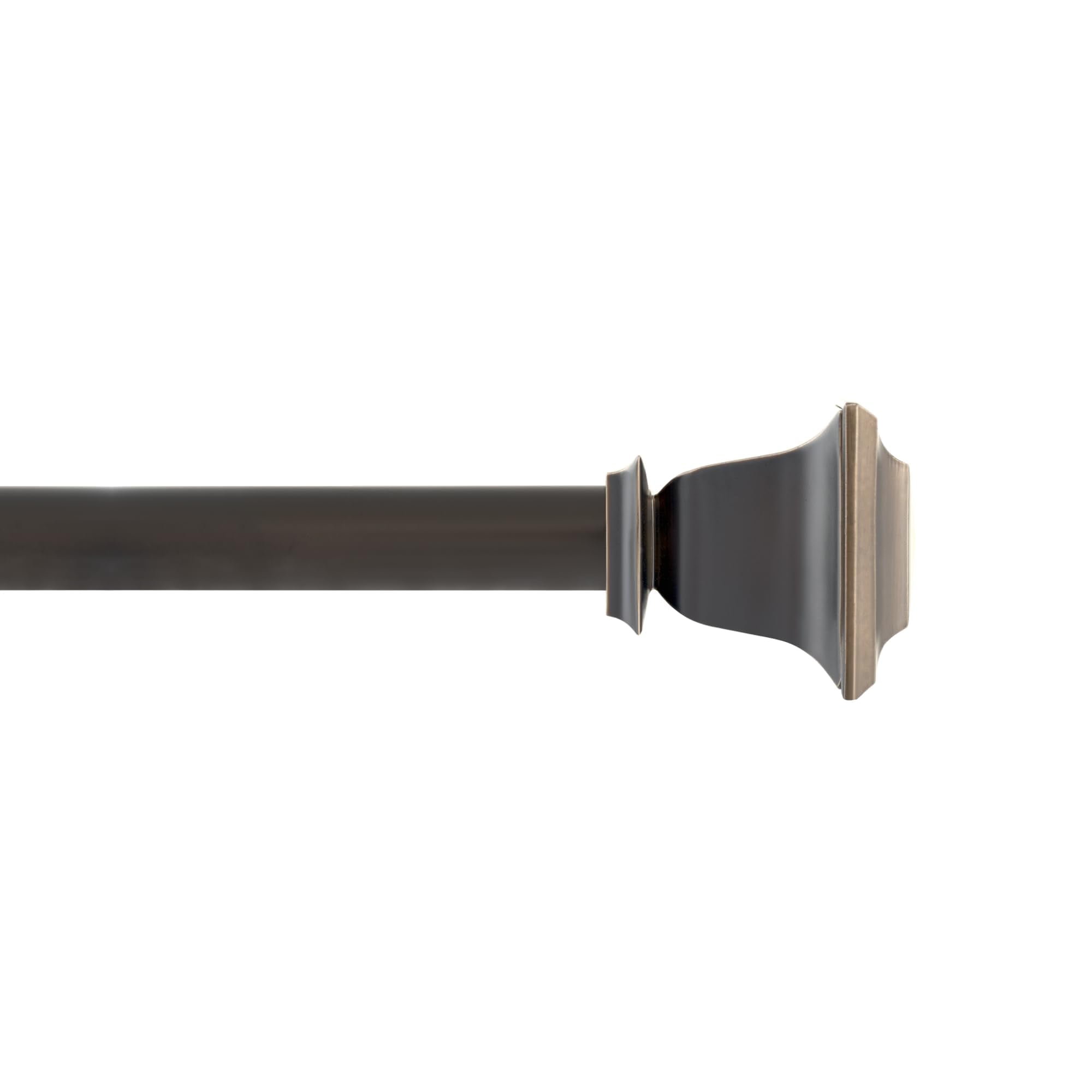 Deco Window Contemporary 1 Inch Bronze Quattro Adjustable Single Curtain Rods, 44 - 120