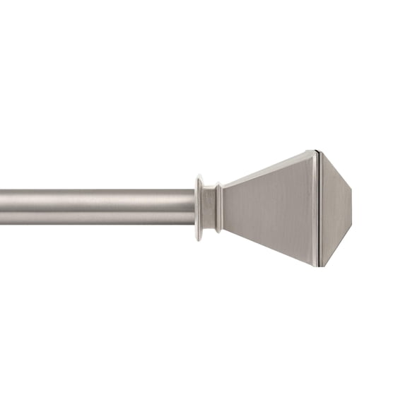 Deco Window Modern 1 Inch Stainless Steel Pyramid Adjustable Single Curtain Rods, 44 - 120 Inch