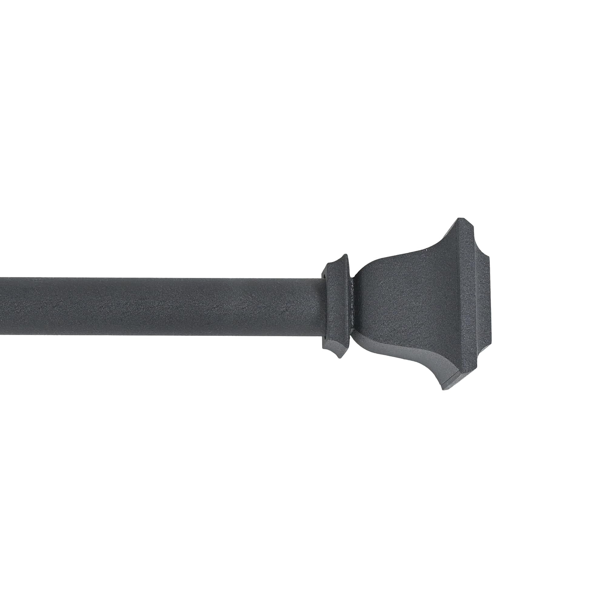 Deco Window Adjustable Curtain Rod for Windows 44 to 120 Inch (Pack of 1) Extendable Heavy Duty 1 Inch Iron Drapery Pole with Finials Wall Mounted French Door Curtain Rods (Dark Stone)