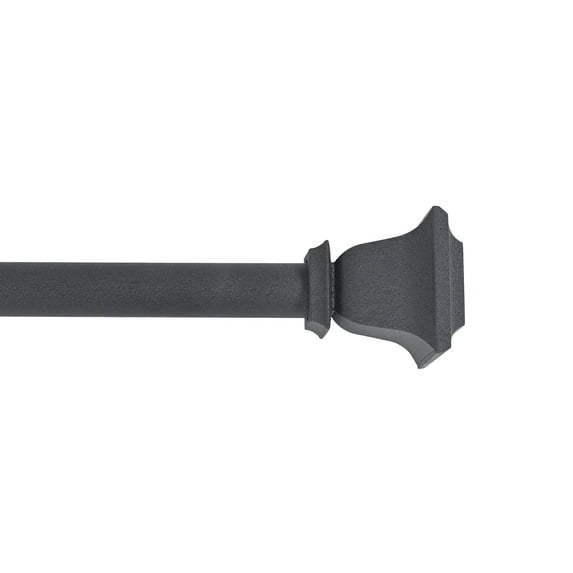 Deco Window Adjustable Curtain Rod for Windows 44 to 120 Inch (Pack of 1) Extendable Heavy Duty 1 Inch Iron Drapery Pole with Finials Wall Mounted French Door Curtain Rods (Dark Stone)
