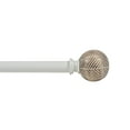 thumbnail image 1 of Deco Window Adjustable Curtain Rod for Windows 44 to 120 Inch (Pack of 1) Extendable Heavy Duty 1 Inch Iron Drapery Pole with Finials Wall Mounted French Door Curtain Rods (Ivory), 1 of 5