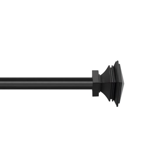 Deco Window Modern 1 in Powerd Coated Stacked Square Adjustable Single Curtain Rods, 44 in - 120 in