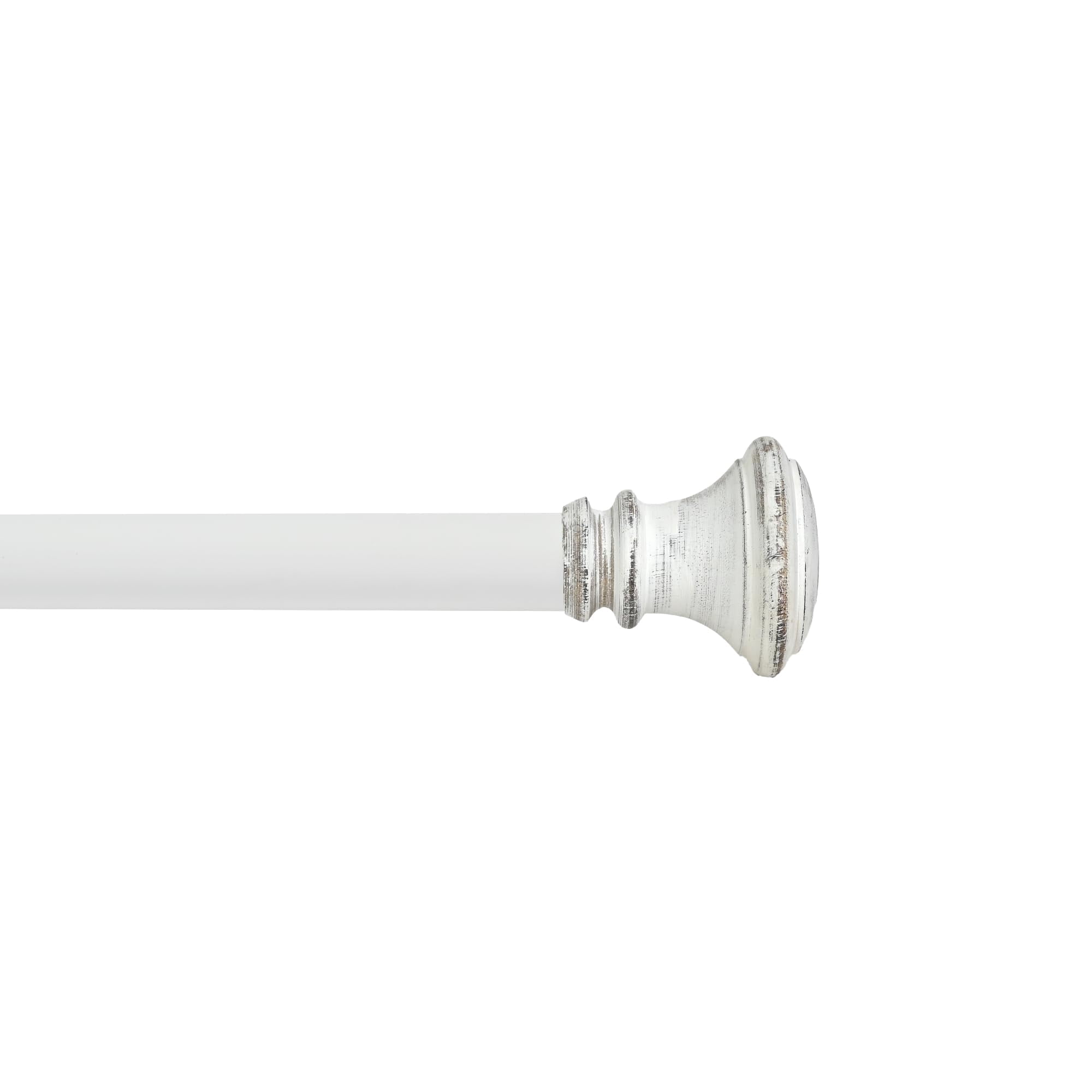 Deco Window Modern 1 in Matte Wood Trumpet Adjustable Single Curtain Rods, 44-120 in