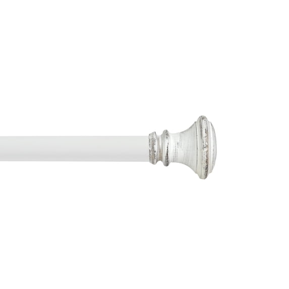 Deco Window Modern 1 in Matte Wood Trumpet Adjustable Single Curtain Rods, 44-120 in
