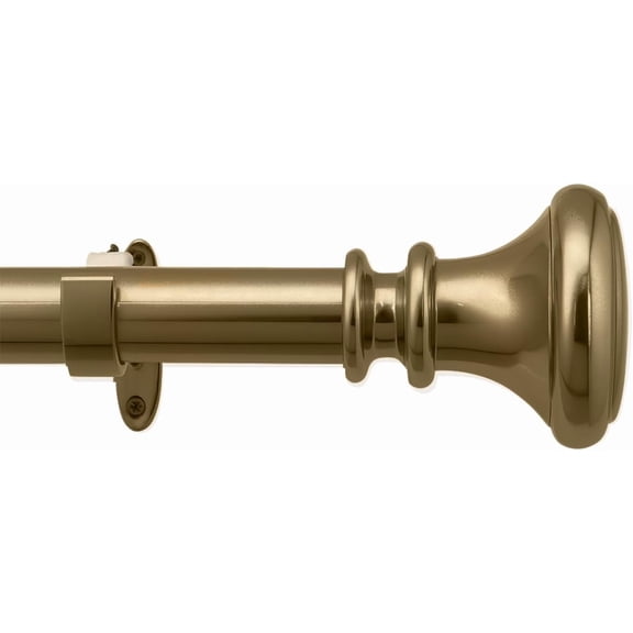 Deco Window Gold with Finials Adjustable Curtain Rod, 44 in - 120 in
