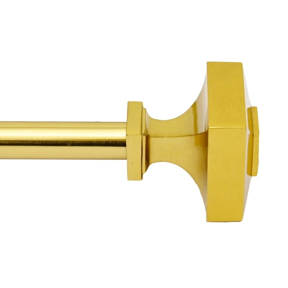 Deco Window Luxury 0.75 In Golden Square Adjustable Single Curtain Rods, 44 In - 120 In