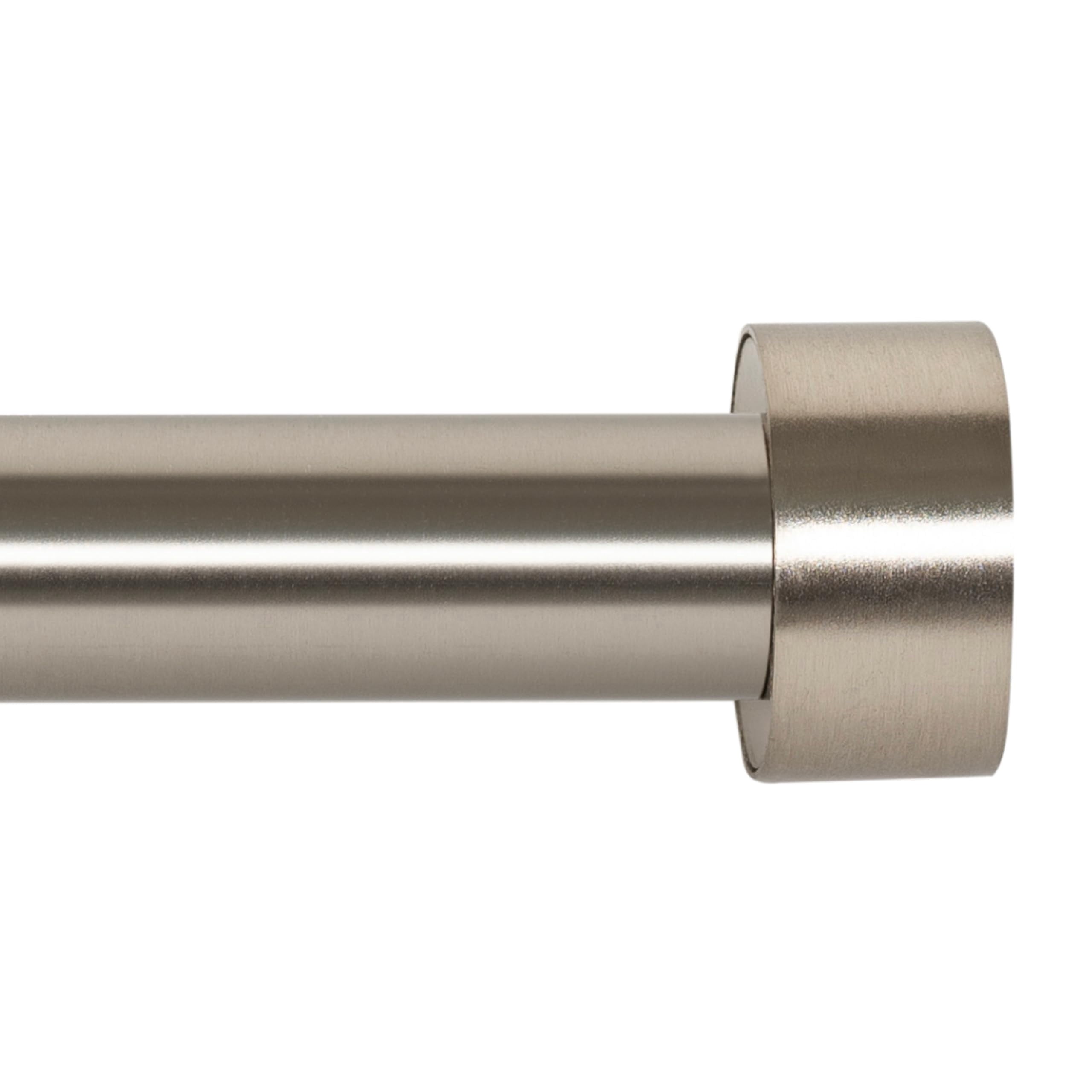 Deco Window Home Décor Modern 1 Inch Satin Silver Pluto Adjustable Single Curtain Rods, 18-44 in