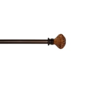 Deco Window Modern 1 in Brown Oil Rubbed Glass Mushroom Adjustable Single Curtain Rods, 18 in - 44 in