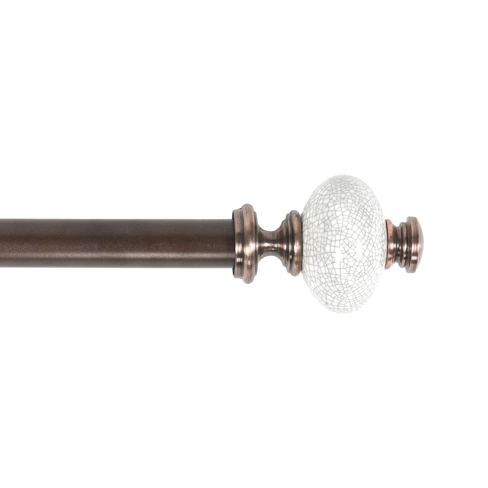 Deco Window Modern 1 in Supreme Ceremic Supreme Ceremic Adjustable Single Curtain Rods, 18 in - 44 in