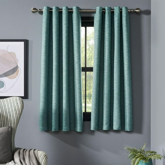 Deco Window Blackout Curtains for Bedroom 90 Inch Long (Teal, 52 in W x 90 in H, 2 Panels)