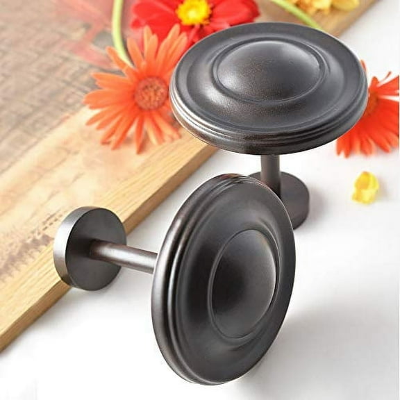 Deco Window Holdback/Curtain Tieback (Set of 2 ) Spin Medallion Drapery Hooks (Brown Oil Rubbed)