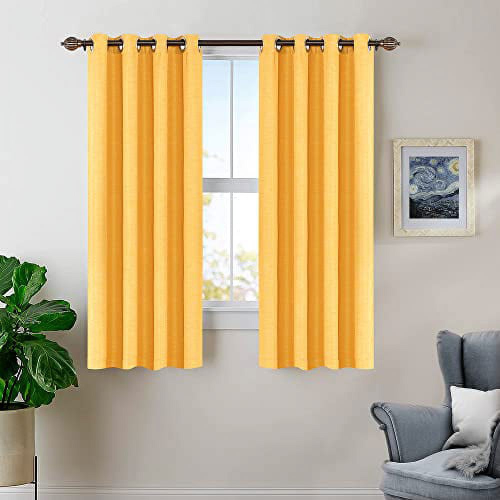 Deco Window Set of 2 SemiBlackout Curtains for Windows 5 Feet Solid