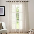 thumbnail image 1 of Deco Window Sheer Curtains 90 Inch Long for Home Decoration (Beige, 52"W x 90"H, 2 Panels), 1 of 5