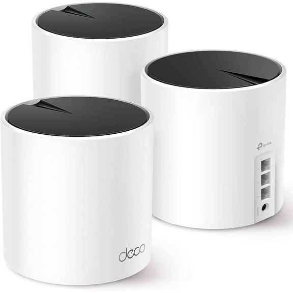 Deco X55 AX3000 WiFi 6 Mesh System - Covers up to 6500 Sq.Ft Replaces Wireless Router and Extender 3 Gigabit Ports per Unit Supports Ethernet Backhaul Deco X55(3-Pack)