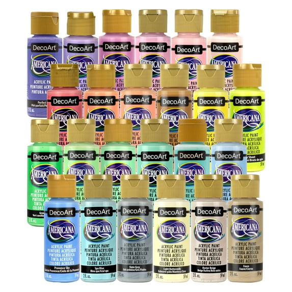 DecoArt 24-Color Pastel Perfection Acrylic Paint Kit for Crafts & Home Décor