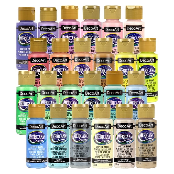 DecoArt 24-Color Pastel Perfection Acrylic Paint Kit for Crafts & Home Dcor