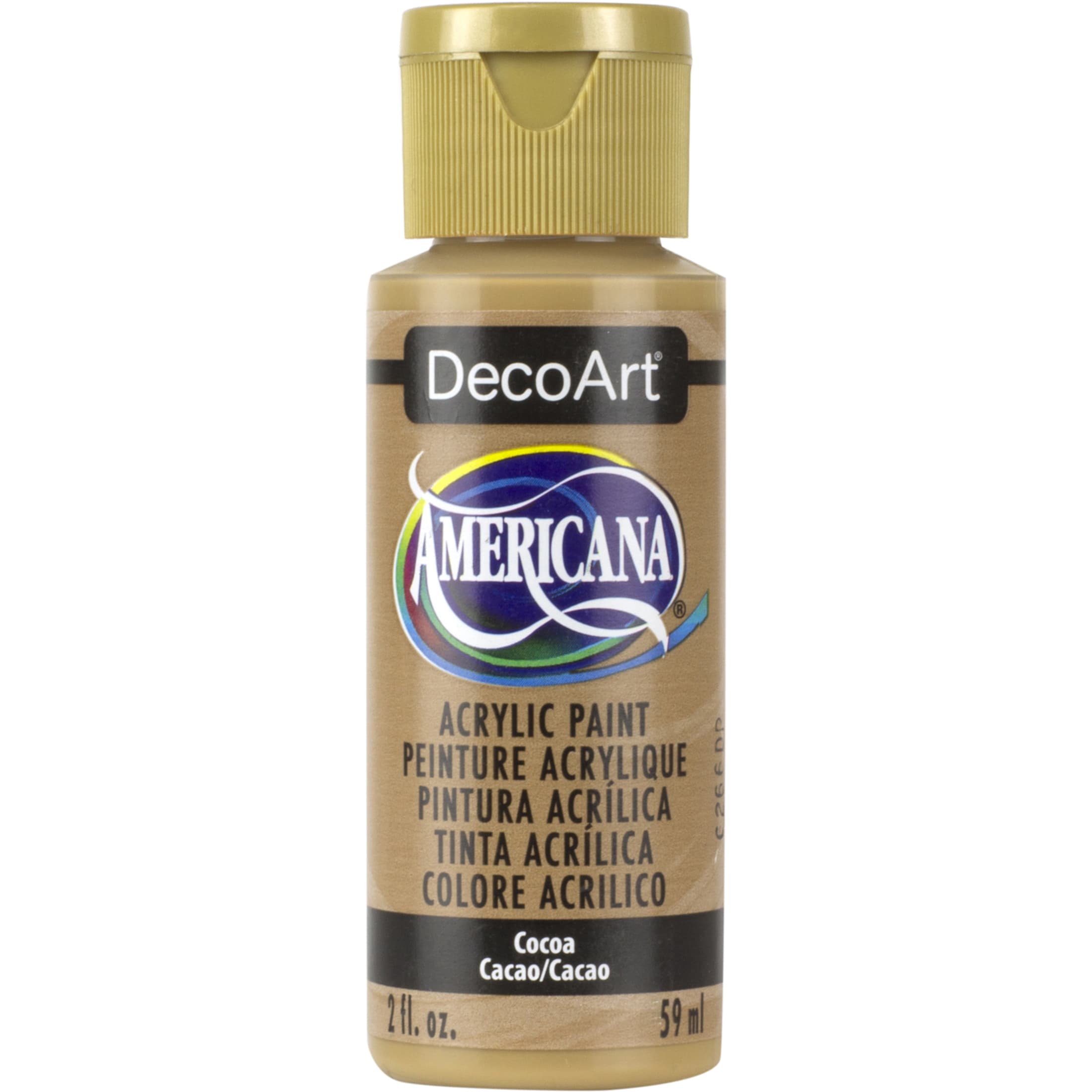 Vernice Acrilica Americana Multi-superficie 2oz - Colore Cacao Bean, Finitura Satinata, Per Vetro, Metallo, Plastica E Legno