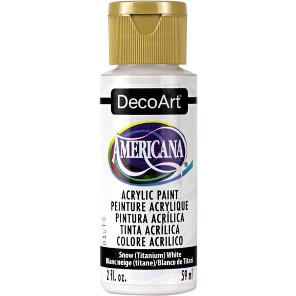 DecoArt Americana Acrylic Paint 2oz-Snow White - Opaque
