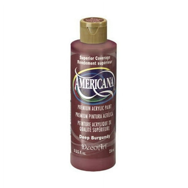 DecoArt Americana Acrylic Paint. Deep Burgundy. 8 oz Walmart Business