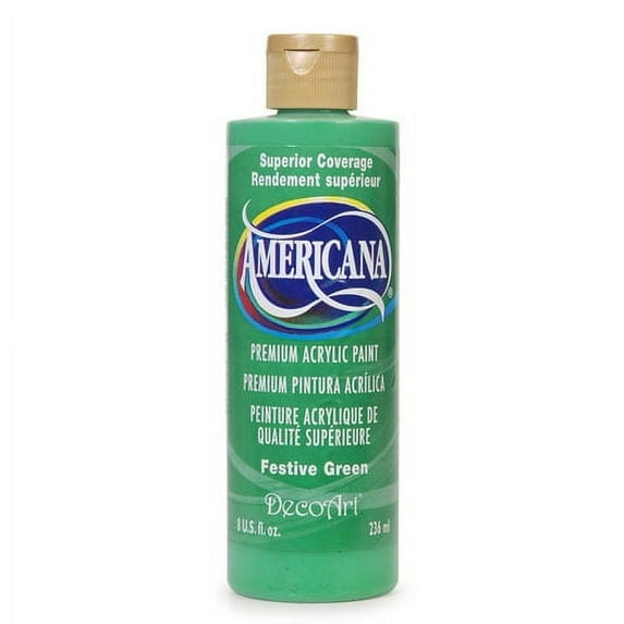 DecoArt Americana Acrylic Paint. Festive Green. 8 oz