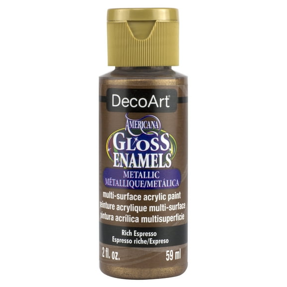DecoArt Americana Gloss Enamel Acrylic Paint, 2 oz., Rich Espresso