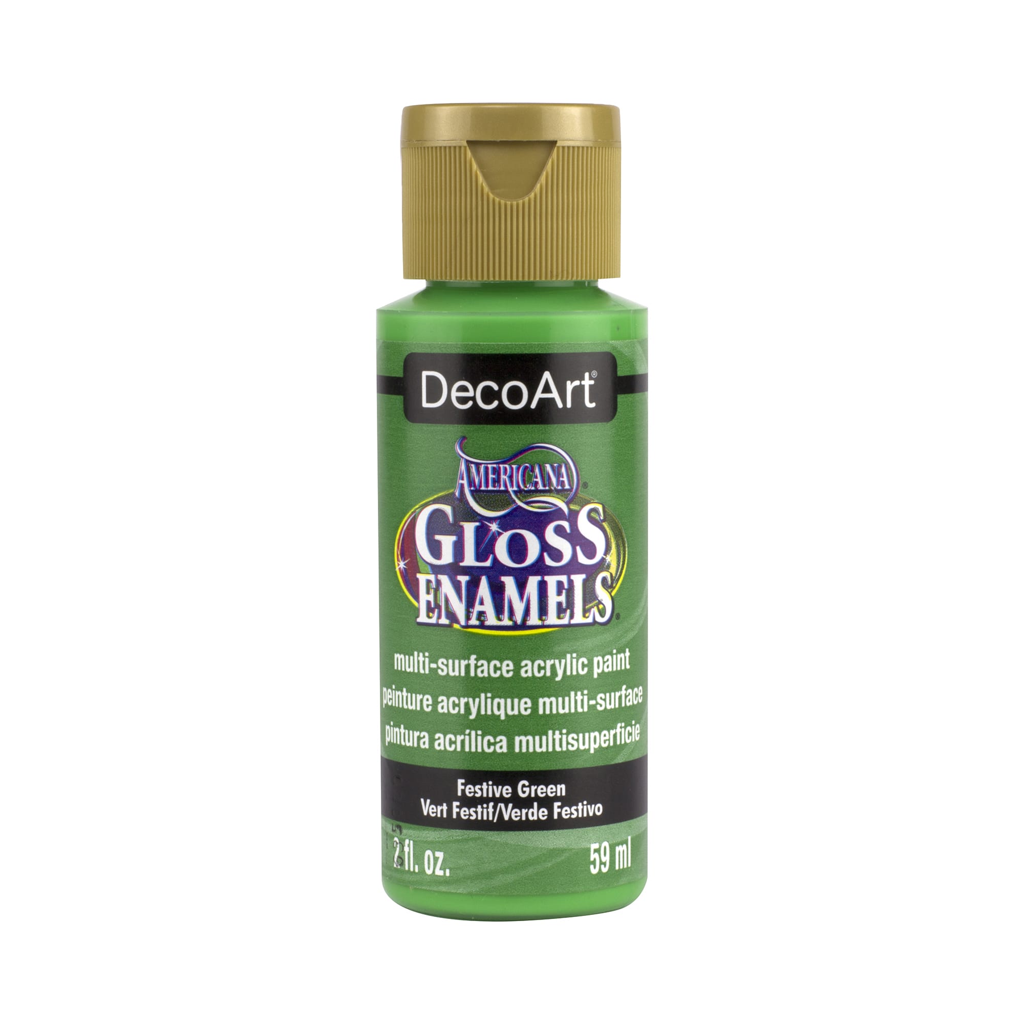 DecoArt Americana Gloss Enamels Acrylic Paint, 2 oz., Festive Green