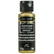 DecoArt Americana Multi-Surface Acrylic Color, 2 oz., Metallic Gold