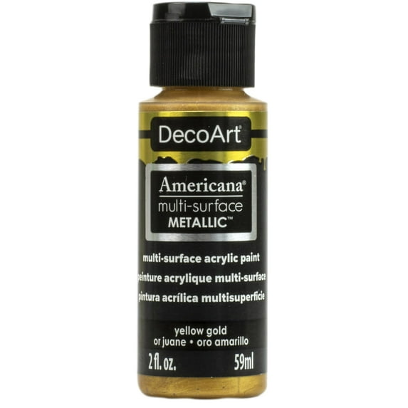 DecoArt a Multi-Surface Acrylic Color, 2 oz., Metallic Yellow Gold