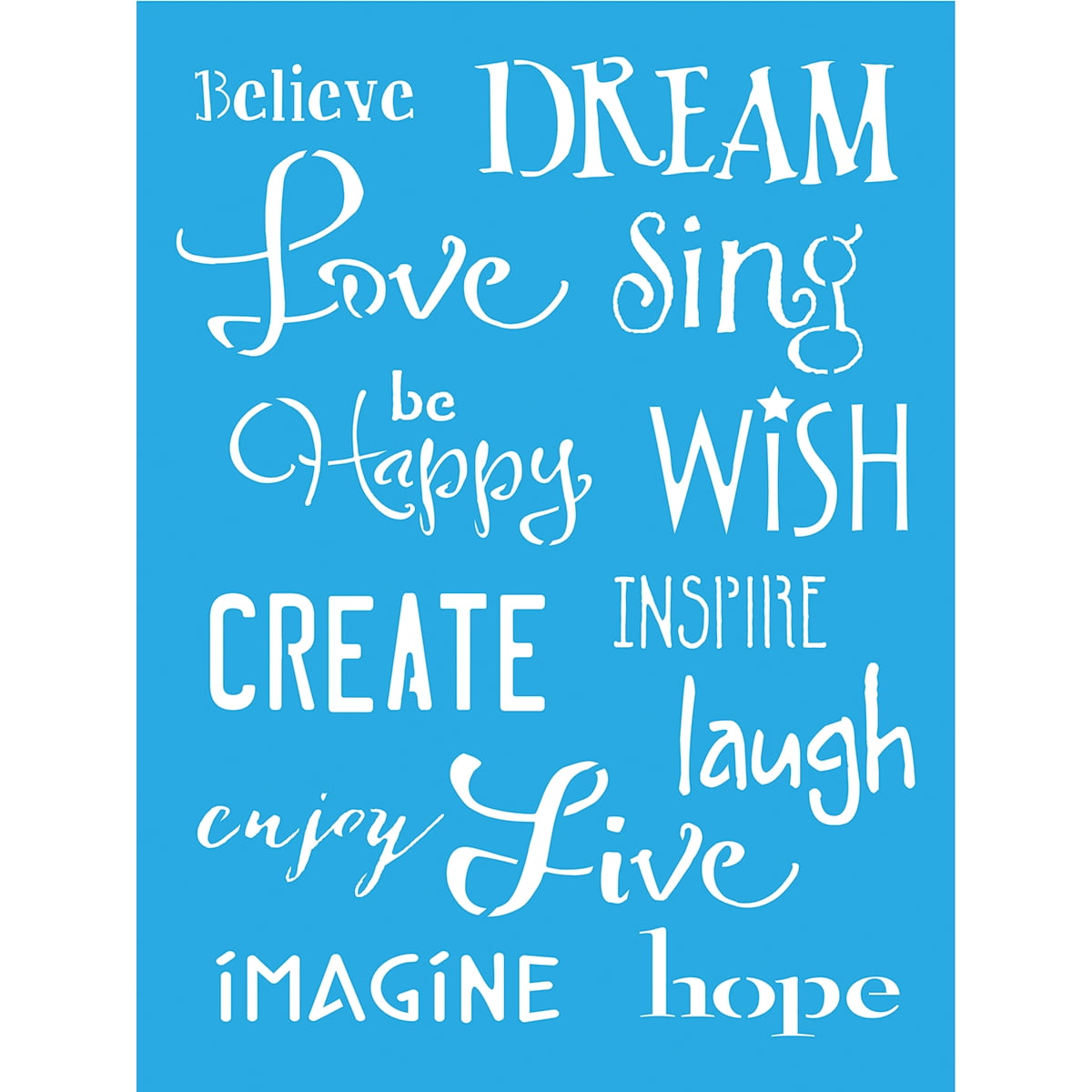 DecoArt??Americana Stencil Inspirational Words 6 x 8 Inches - Walmart.com
