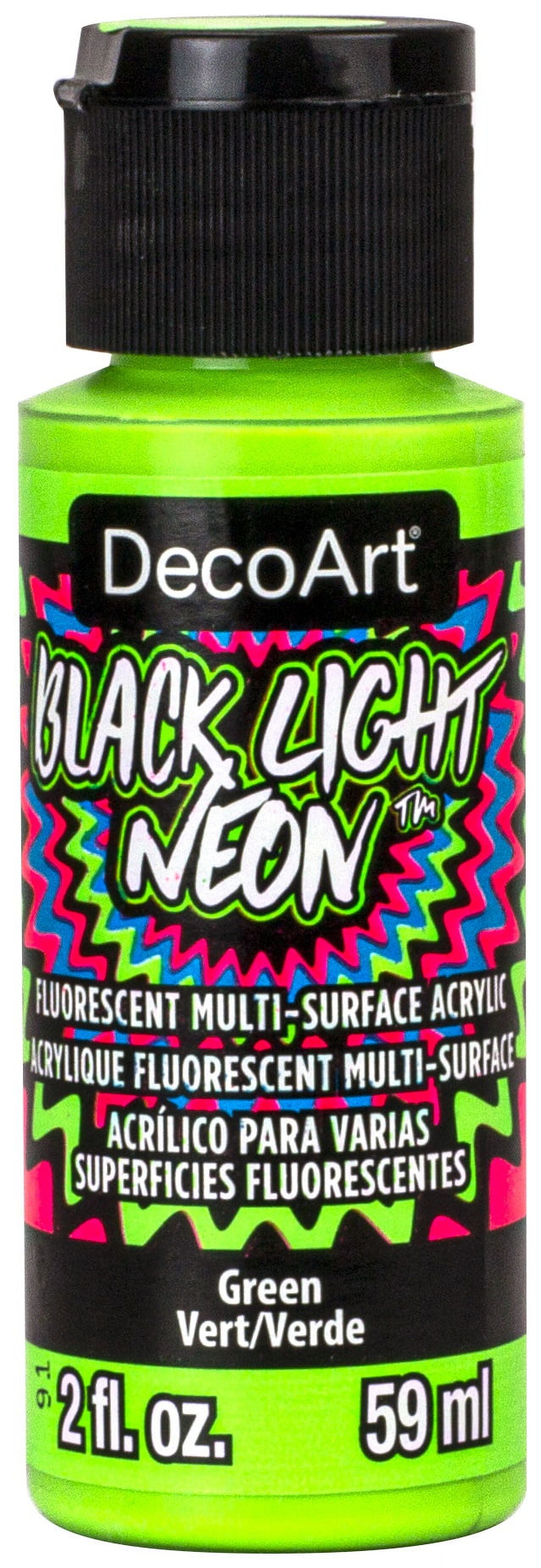 DecoArt Black Light Neon Acrylic Paint 2oz-Green - Walmart.com
