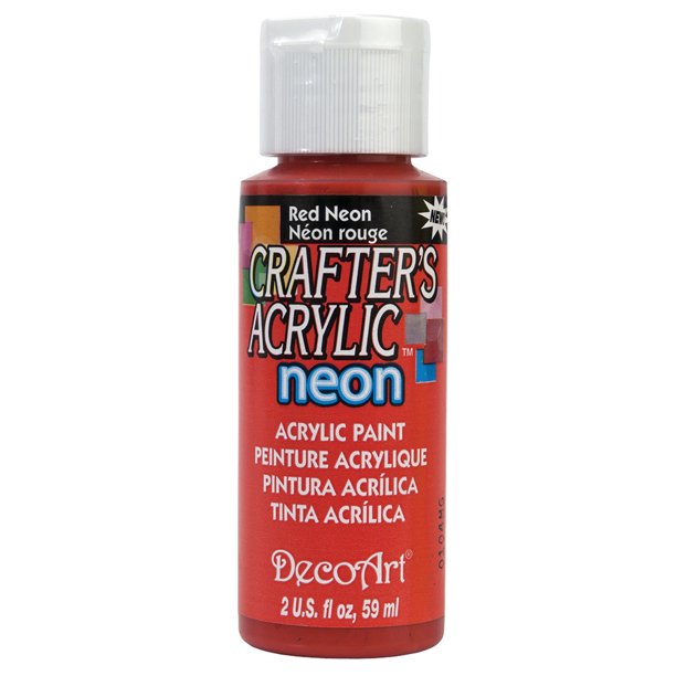 DecoArt Crafter's Acrylic Paint, 2 oz., Neon Red