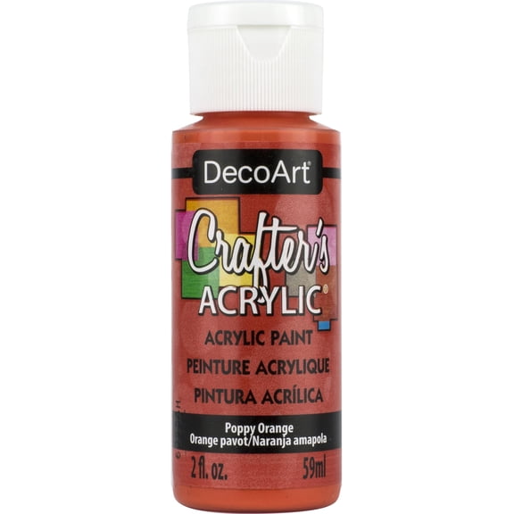 DecoArt Crafter's Acrylic Paint, 2 oz., Poppy Orange