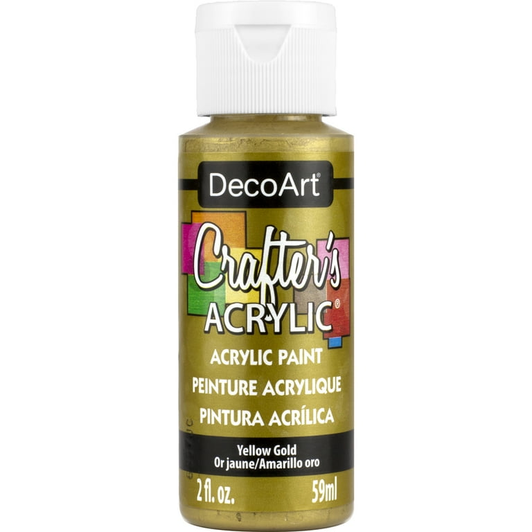 Decoart Crafters Acrylic Paints Gold Shades 59ml 2oz Bottles 