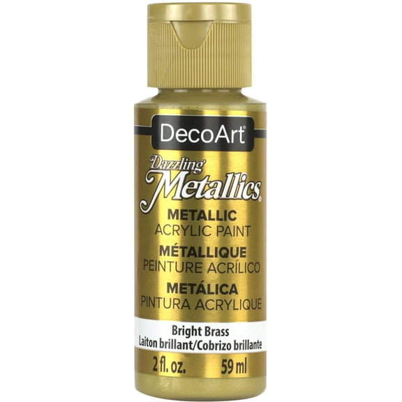 DecoArt Dazzling Metallics Acrylic Color, 2 oz., Bright Brass