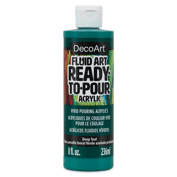 DecoArt Fluid Art Ready-To-Pour Acrylic - Deep Teal, 8 oz Bottle