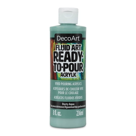 DecoArt Fluid Art Ready-To-Pour Acrylic - Dusty Aqua, 8 oz Bottle