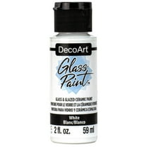DecoArt Glass Paint, 2 fl oz, Durable Satin Finish Paint for Glass and Ceramic Surfaces