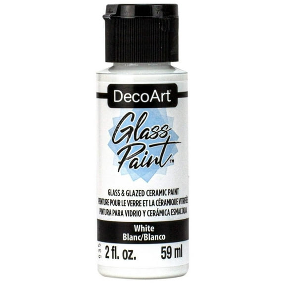 DecoArt Glass Paint, 2 fl oz, Durable Satin Finish Paint for Glass and Ceramic Surfaces