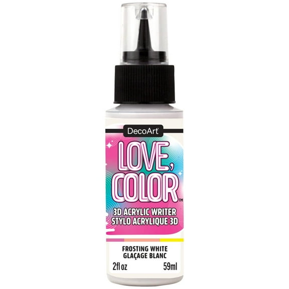 DecoArt Love Color 3D Acrylic Writers 2oz-Frosting White