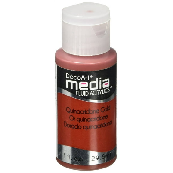 Deco Art Media Fluid Acrylic, 1 oz Bottle - Quinacridone Gold