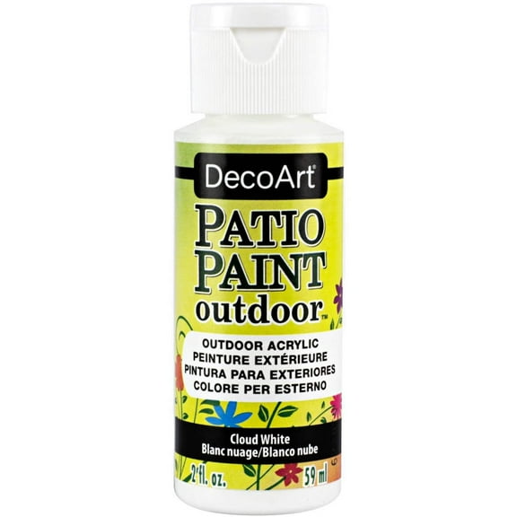 DecoArt Patio Paint Outdoor Acrylic, Cloud White – Weather-Resistant Craft Paint, 2 oz