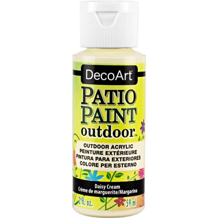DecoArt Patio Paint Outdoor Acrylic, Daisy Cream – Weather-Resistant Craft Paint, 2 oz