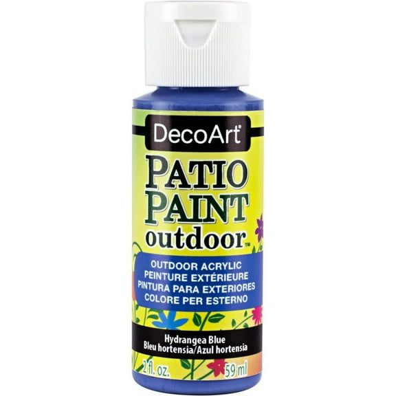 DecoArt Patio Paint Outdoor Acrylic, Hydrangea Blue – Weather-Resistant Craft Paint, 2 oz