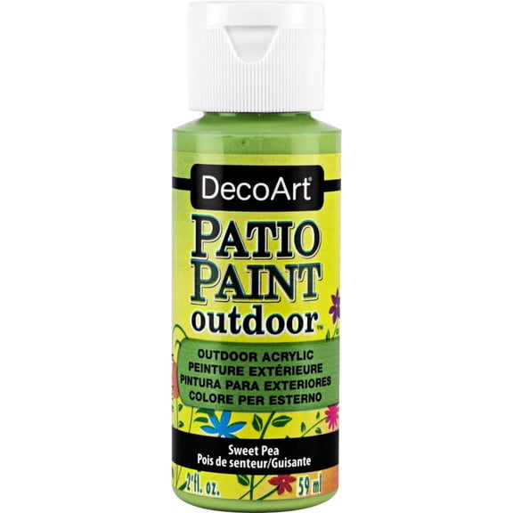 DecoArt Patio Paint Outdoor Acrylic, Sweet Pea – Weather-Resistant Craft Paint, 2 oz