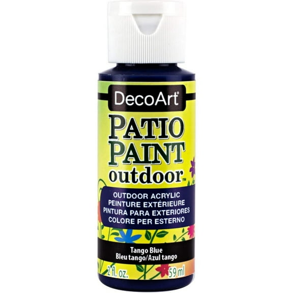 DecoArt Patio Paint Outdoor Acrylic, Tango Blue – Weather-Resistant Craft Paint, 2 oz
