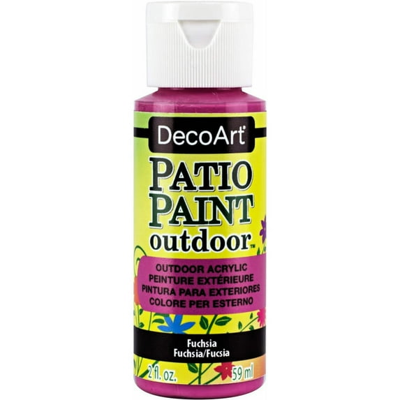 DecoArt Patio Paint Outdoor Acrylic, Fuchsia – Weather-Resistant Craft Paint, 2 oz