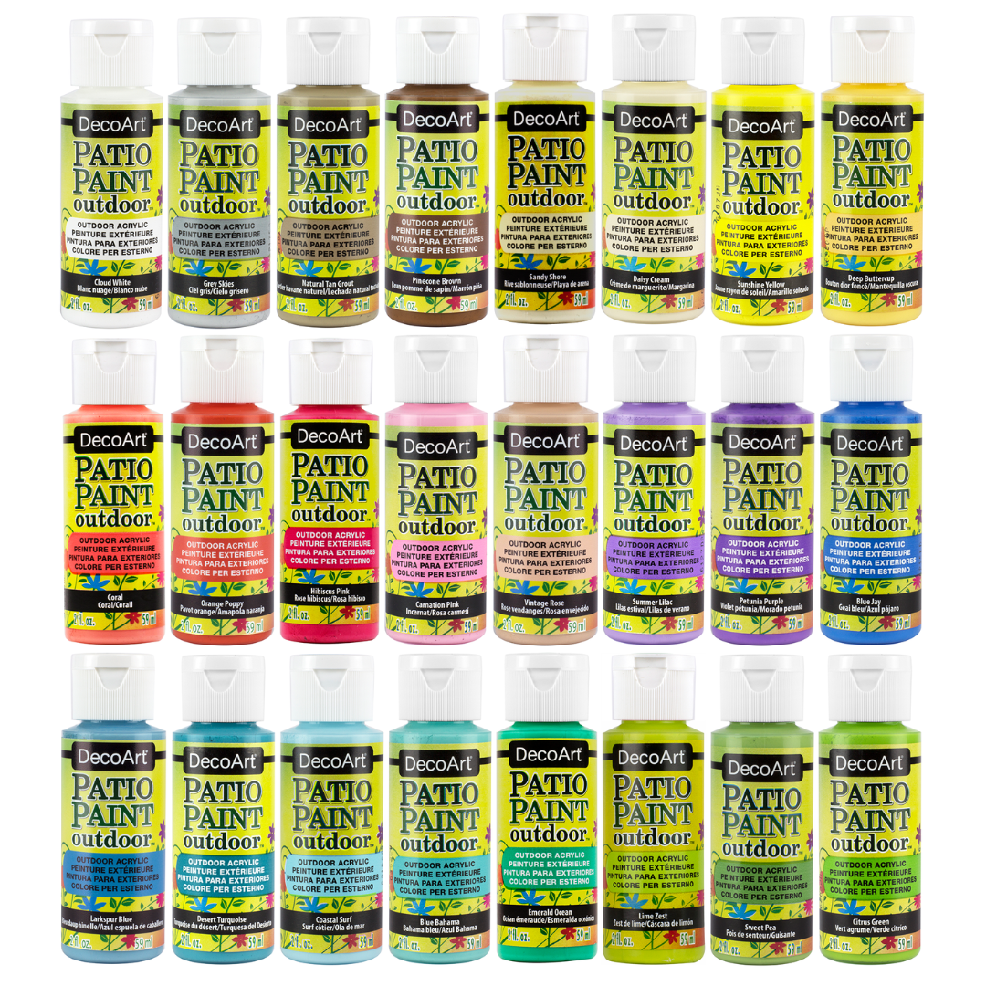 DecoArt Patio Paint Pastel Outdoor Paint Set - 24, 2 Oz Bottles