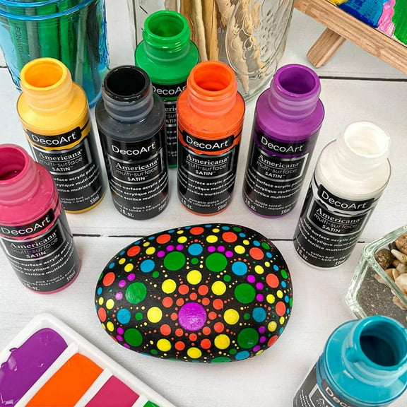 DecoArt Rainbow Mandala Acrylic Paint Set  8-Color 2 oz each Multi-Surface Kit
