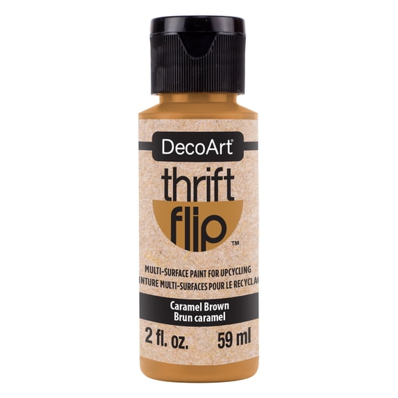 DecoArt Thrift Flip Multi-Surface Paint - Caramel Brown, 2 oz